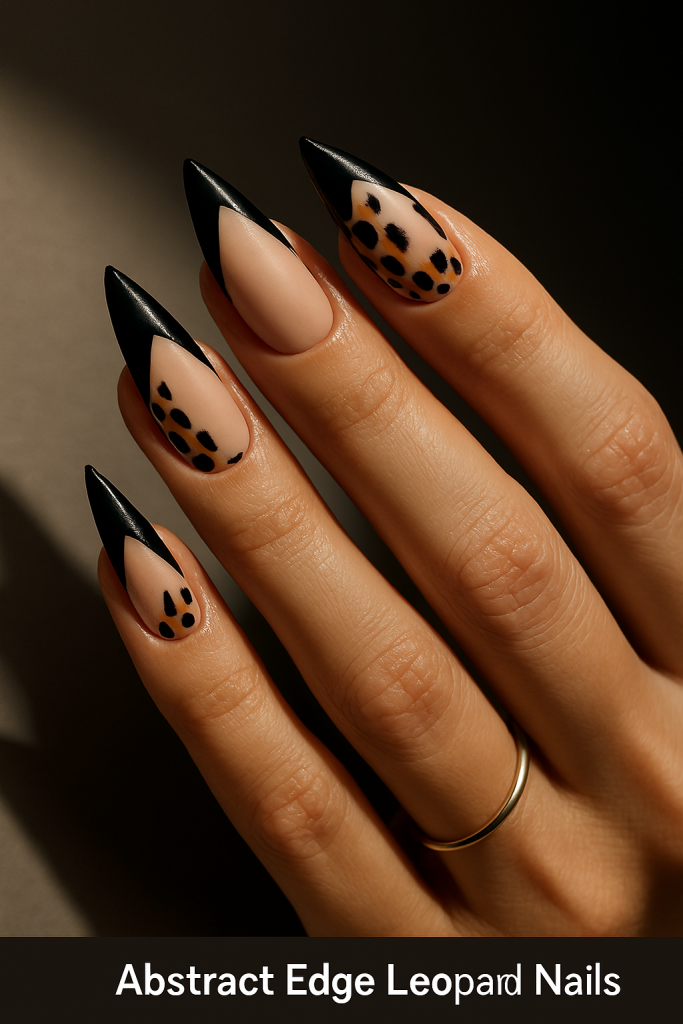 Abstract Edge Leopard Nails