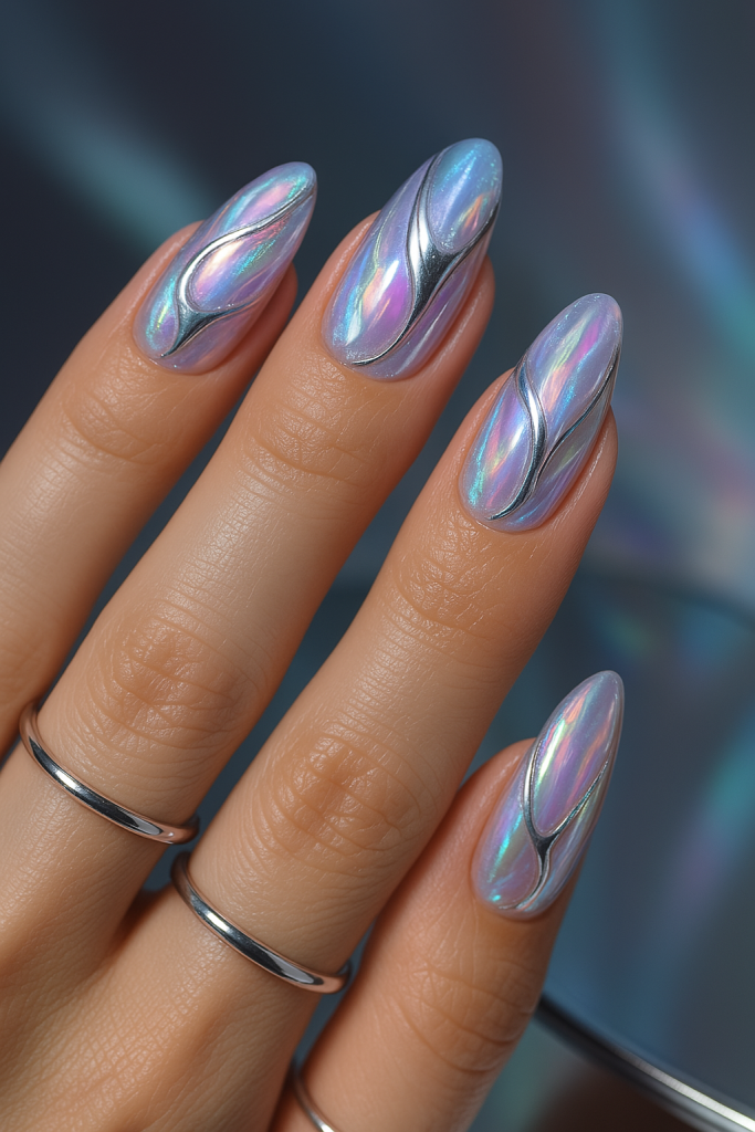 Abstract Glimmerscape Nails