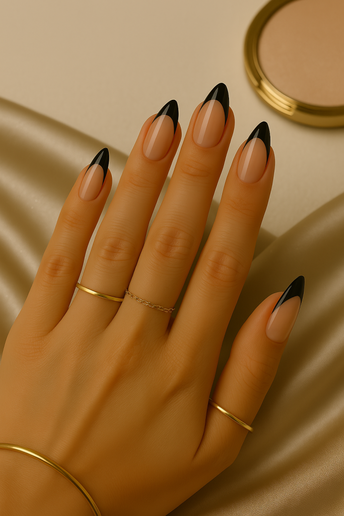 Black French Manicure