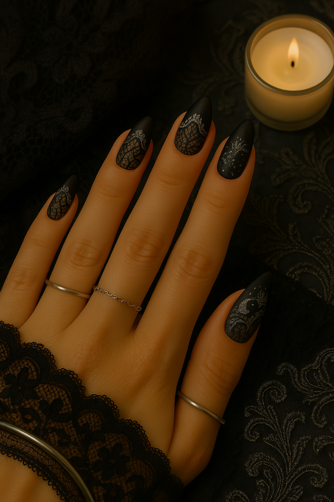 Black Lace Nails