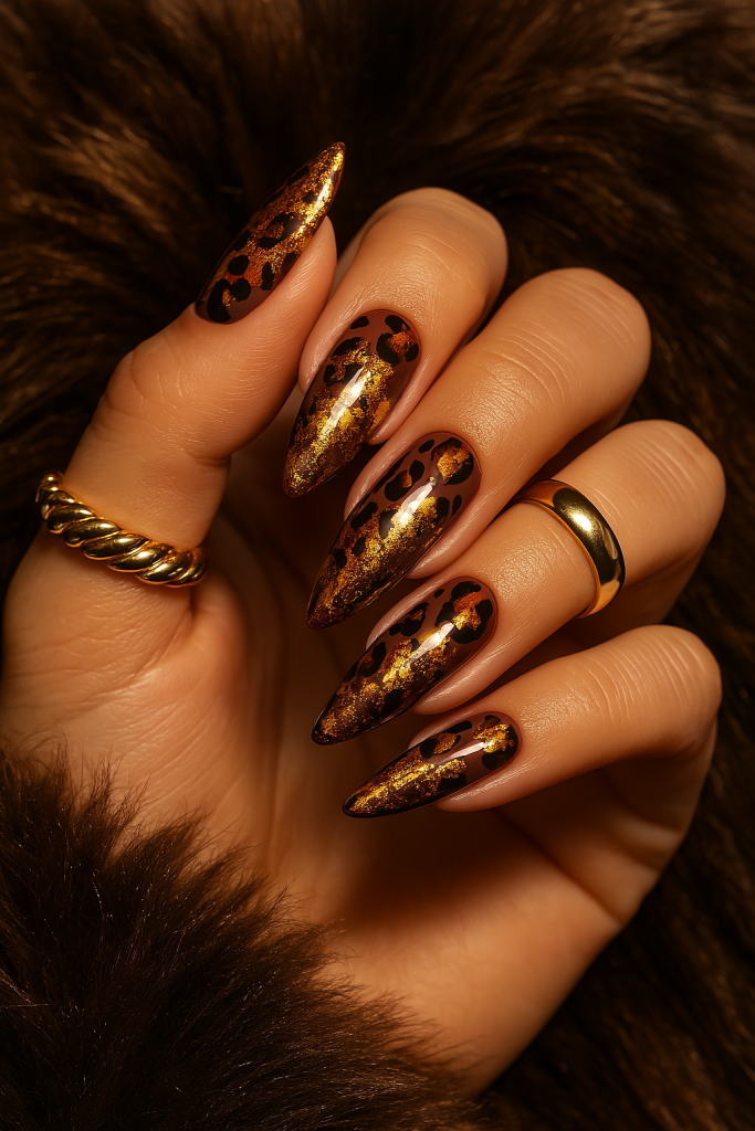 Foil Frenzy Leopard Nails