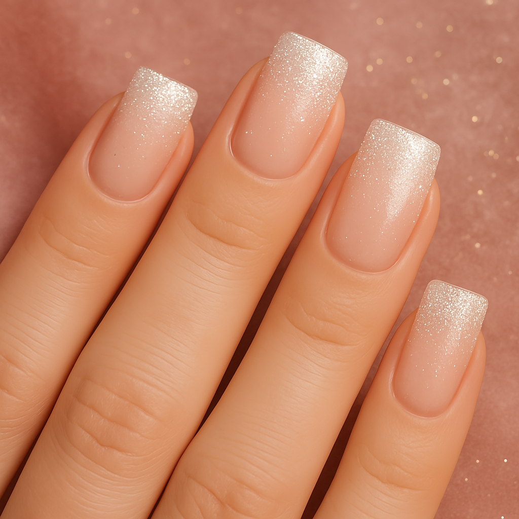 Glitter Gradient French Tips