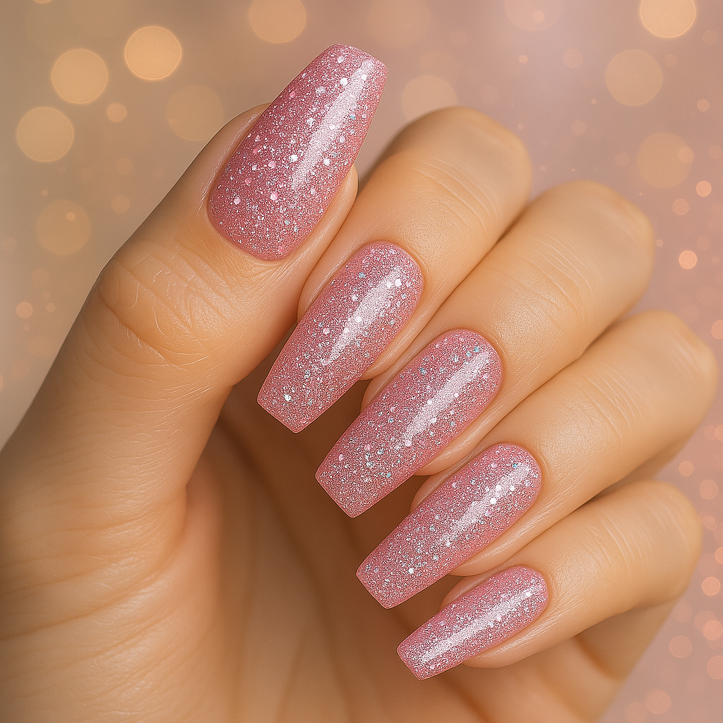 Glitter Pink Nails