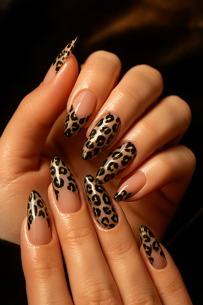 Glossed Glam Leopard Nails