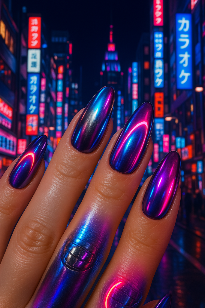 Neon Shinjuku Nails