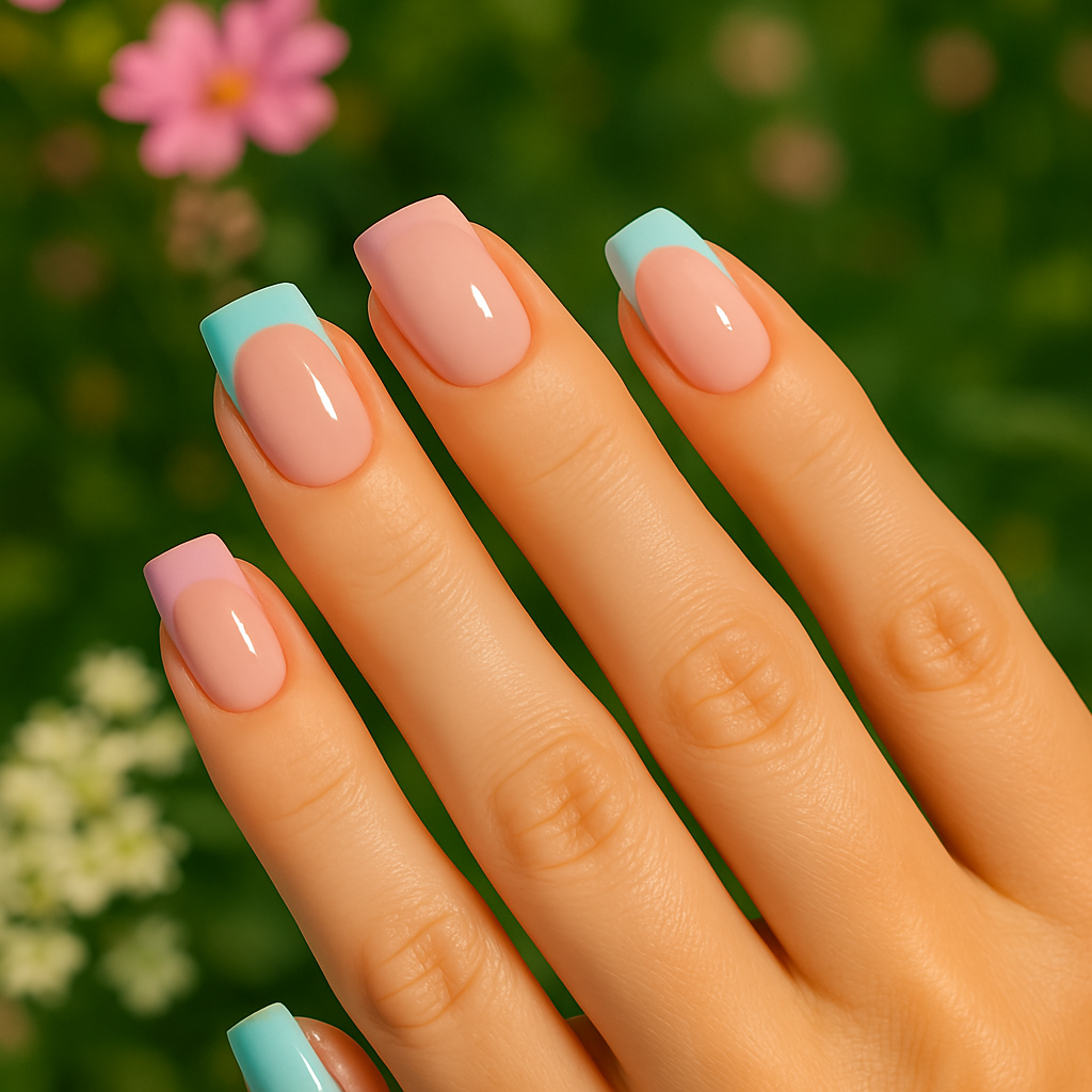 Pastel French Tips for Spring
