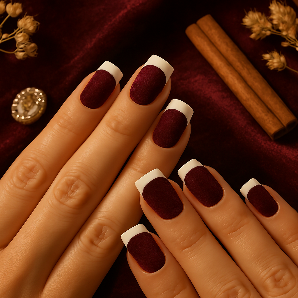 Velvet Finish French Tips