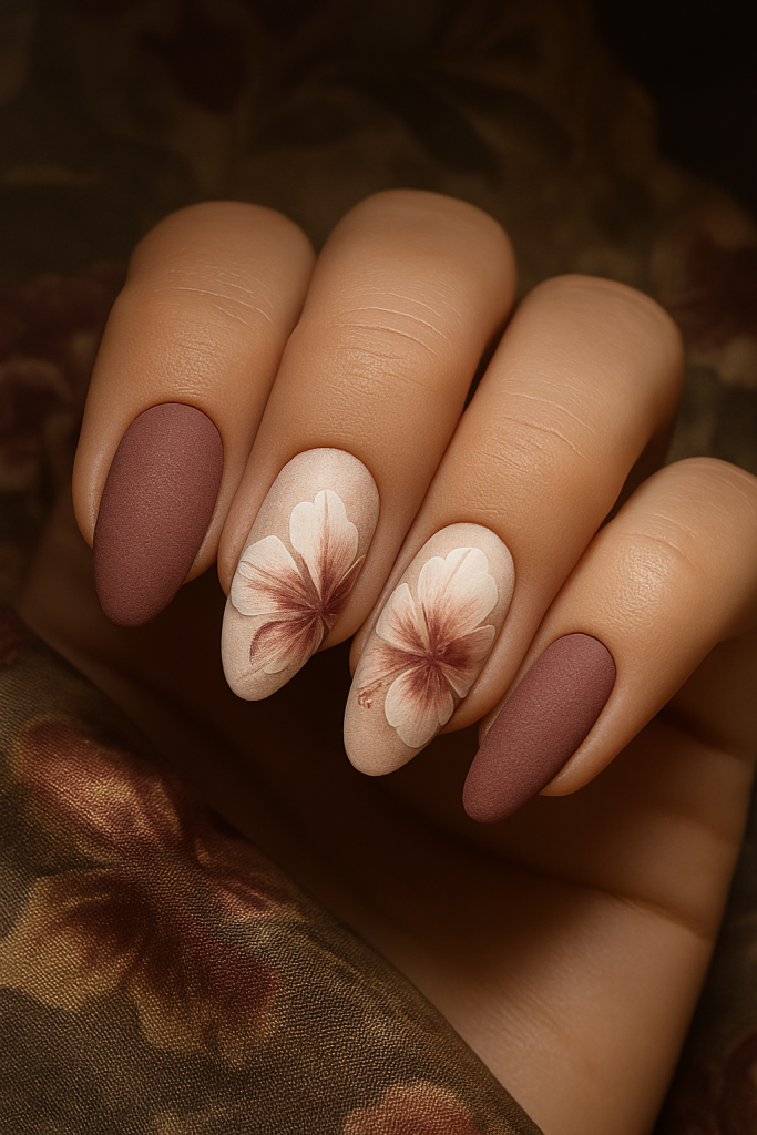 Velvet Hibiscus Petal Nails