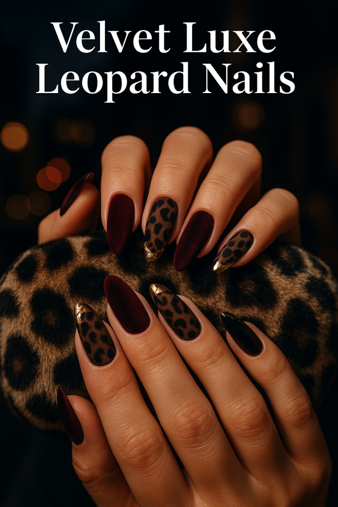Velvet Luxe Leopard Nails