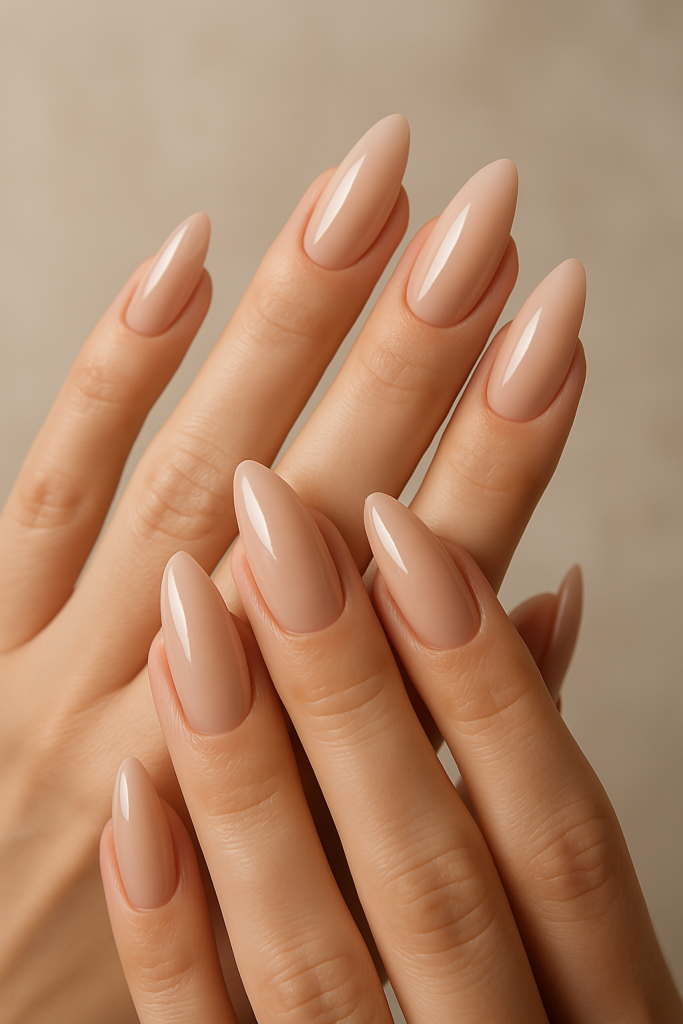 Classic Nude Almond Nails
