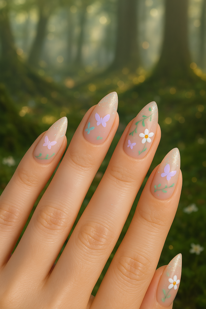 Fairycore Almond Nails